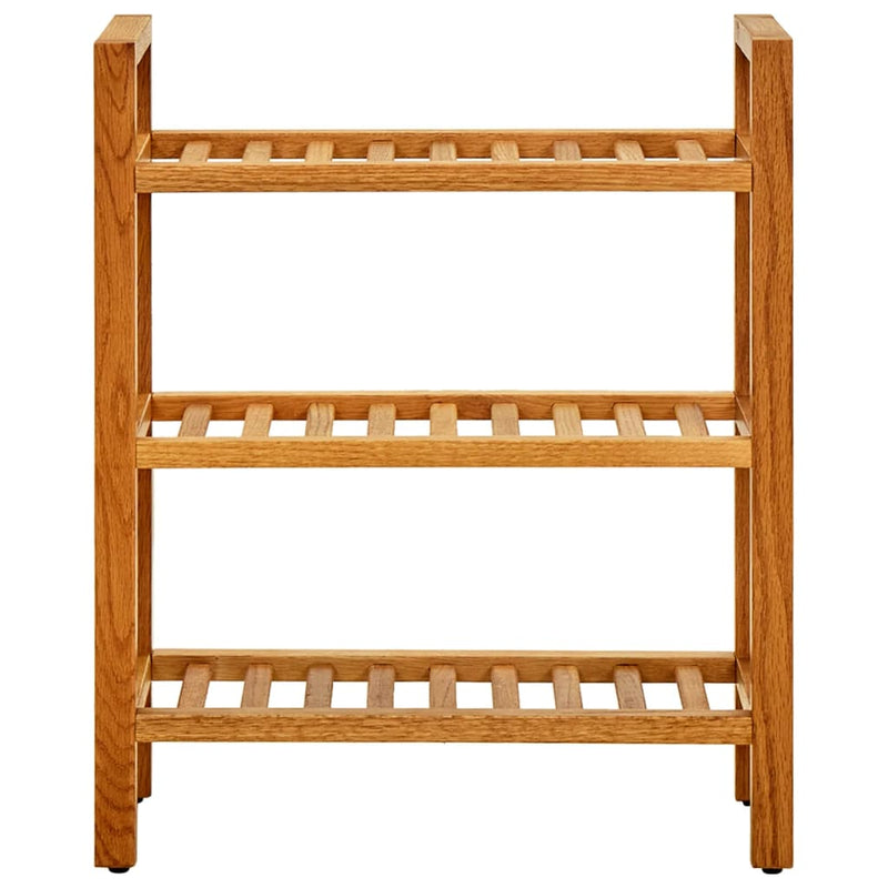 Shoe Rack with 3 Shelves 19.6"x10.6"x23.6" Solid Oak Wood