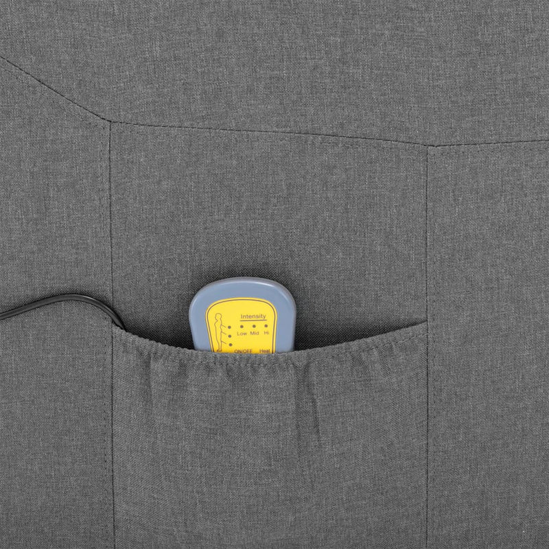 Electric Massage Recliner Light Gray Fabric