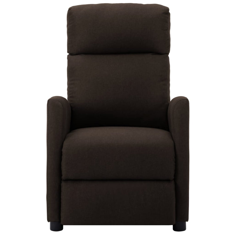Electric Massage Reclining Chair Dark Brown Fabric