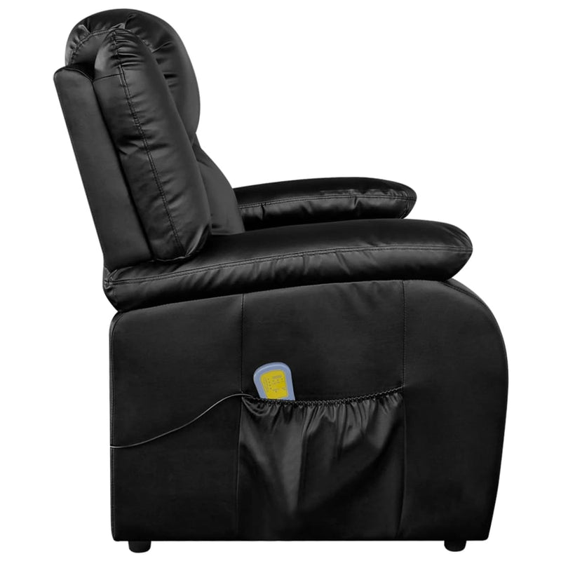 Electric Massage Chair Black Faux Leather