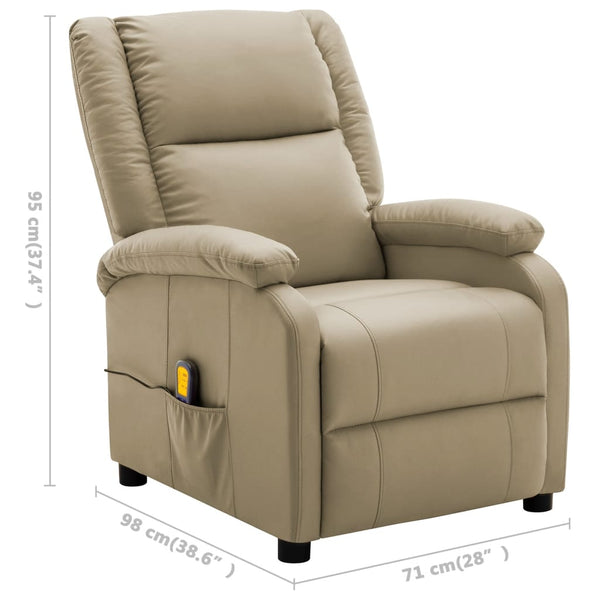 Electric Massage Recliner Cappuccino Faux Leather