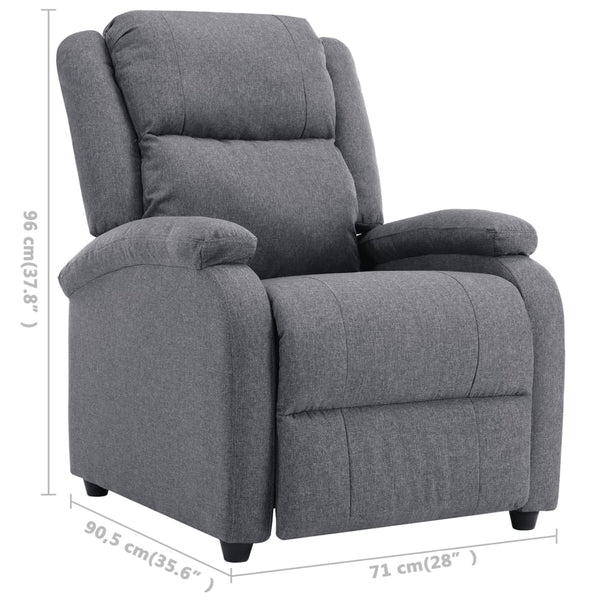 Electric TV Recliner Chair Dark Gray Fabric