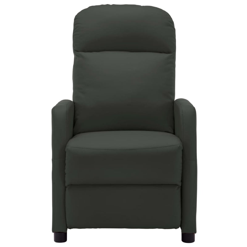 Electric Reclining Chair Anthracite Faux Leather