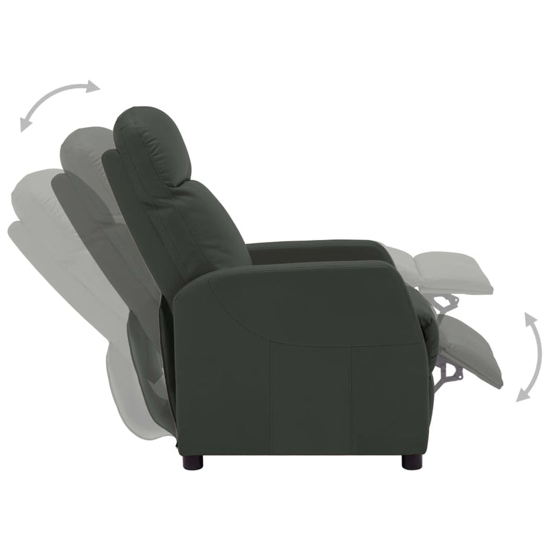 Electric Reclining Chair Anthracite Faux Leather
