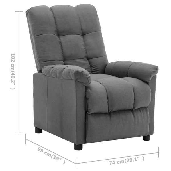 Electric Recliner Light Gray Fabric