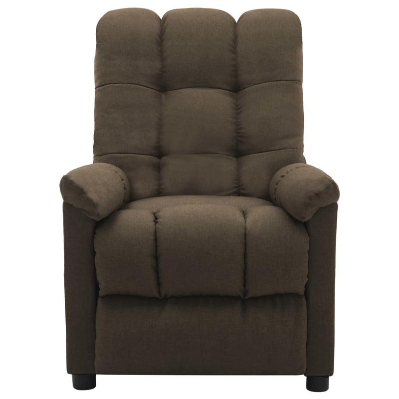 Electric Recliner Brown Fabric