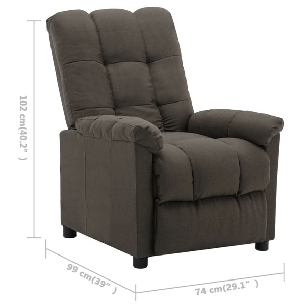 Electric Recliner Taupe Fabric
