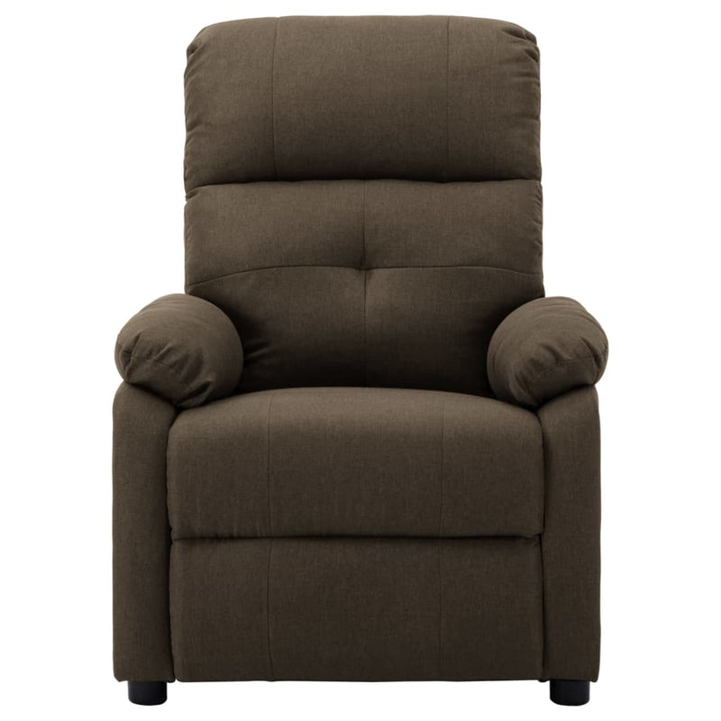 Electric Massage Recliner Chair Brown Fabric