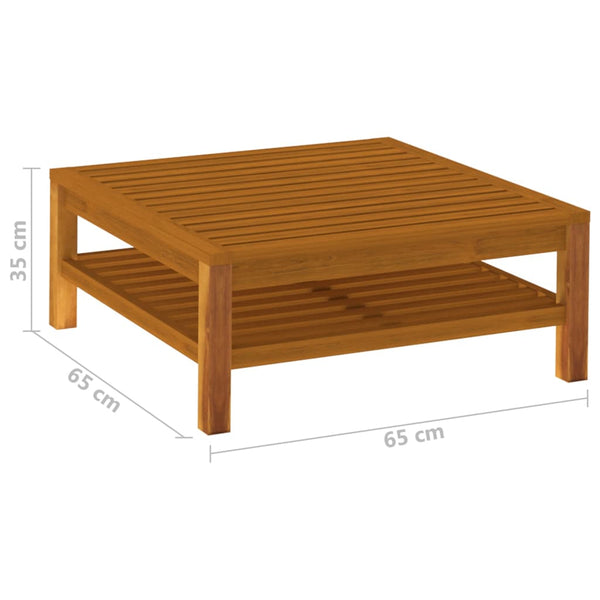Coffee Table 25.6"x25.6"x13.8" Solid Acacia Wood