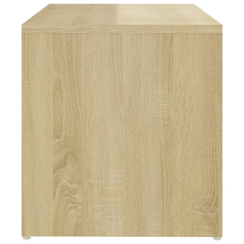 Side Table White and Sonoma Oak 23.2"x14.1"x14.9" Chipboard