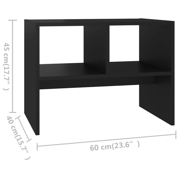 Side Table Black 24"x16"x18" Chipboard