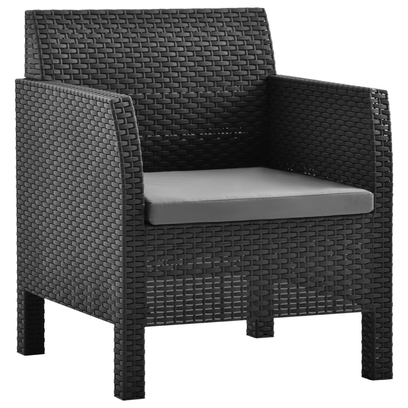 Patio Chairs with Cushions 2 pcs PP Anthracite