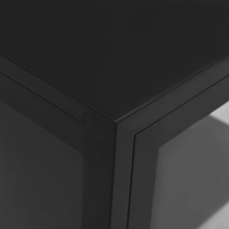 Sideboard Black 15"x13.8"x27.6" Steel and Glass