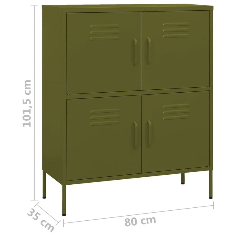 Storage Cabinet Olive Green 31.5"x13.8"x40" Steel