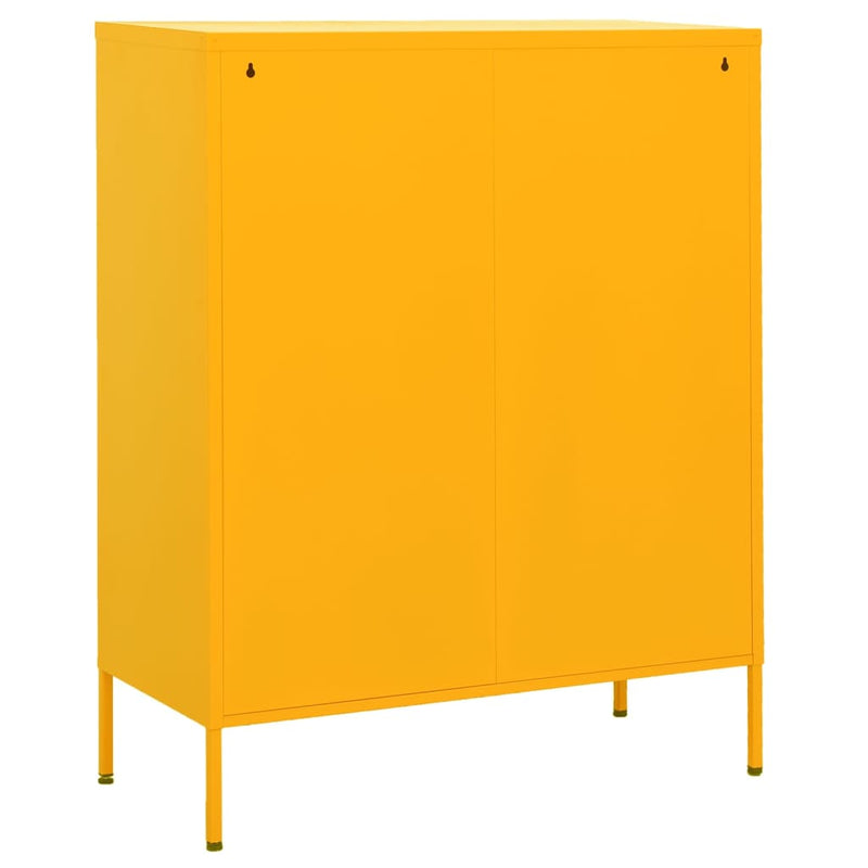 Storage Cabinet Mustard Yellow 31.5"x13.8"x40" Steel
