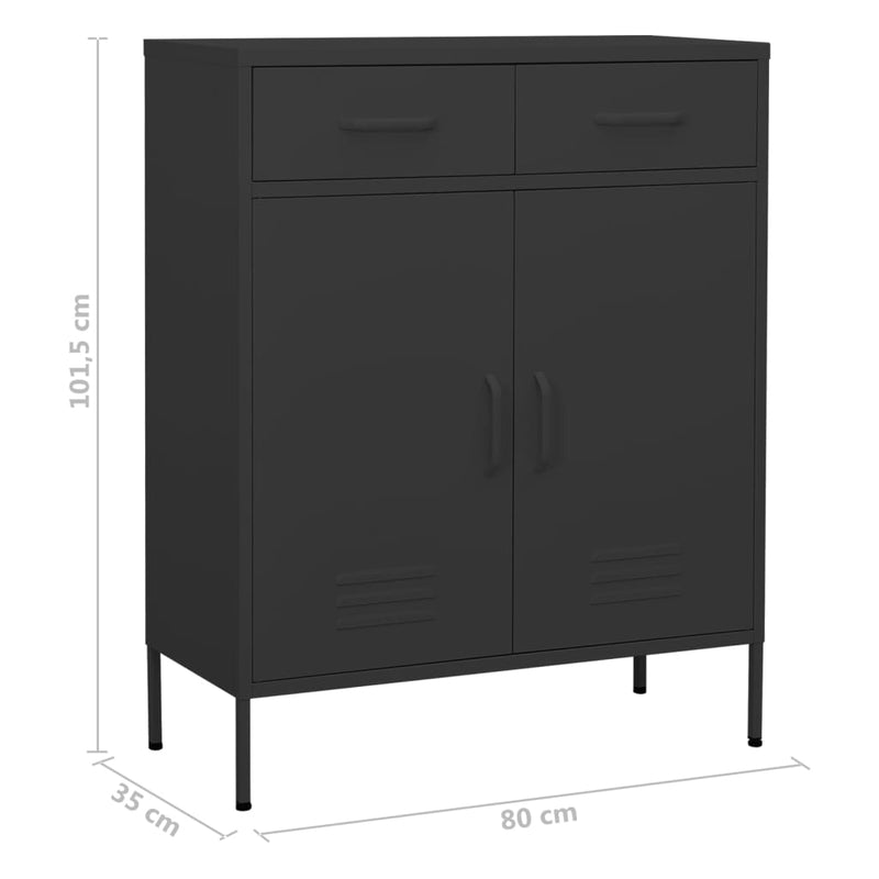 Storage Cabinet Anthracite 31.5"x13.8"x40" Steel