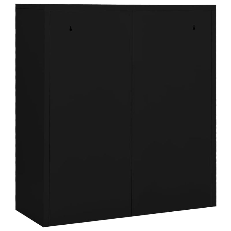 Office Cabinet Black 35.4"x15.7"x40.2" Steel