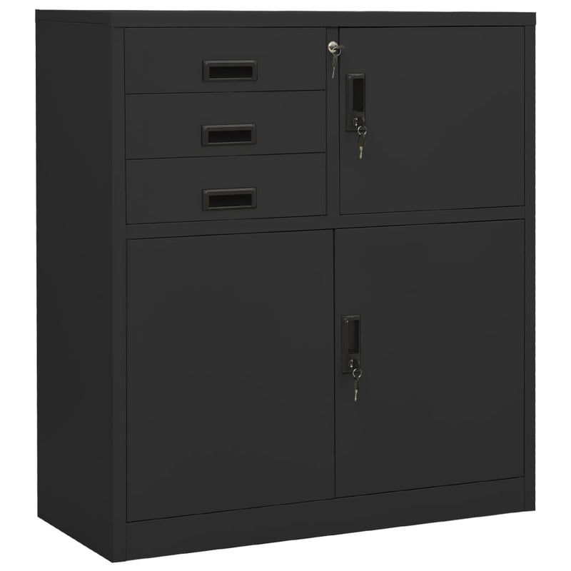 Office Cabinet Anthracite 35.4"x15.7"x40.2" Steel