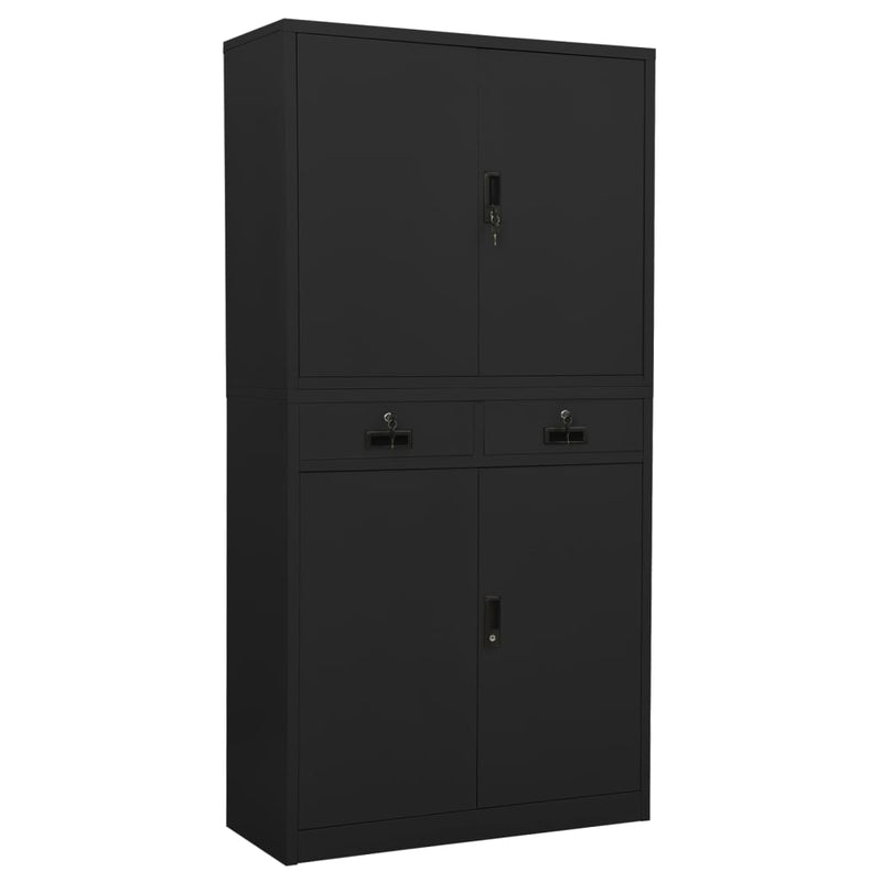Office Cabinet Anthracite 35.4"x15.7"x70.9" Steel