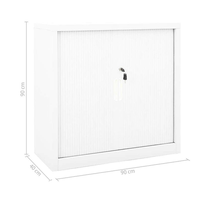 Sliding Door Cabinet White 35.4"x15.7"x35.4" Steel