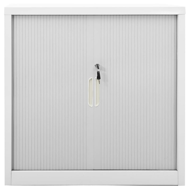 Sliding Door Cabinet Gray 35.4"x15.7"x35.4" Steel
