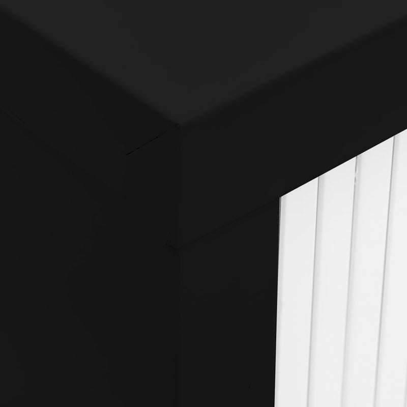 Sliding Door Cabinet Black and White 35.4"x15.7"x35.4" Steel