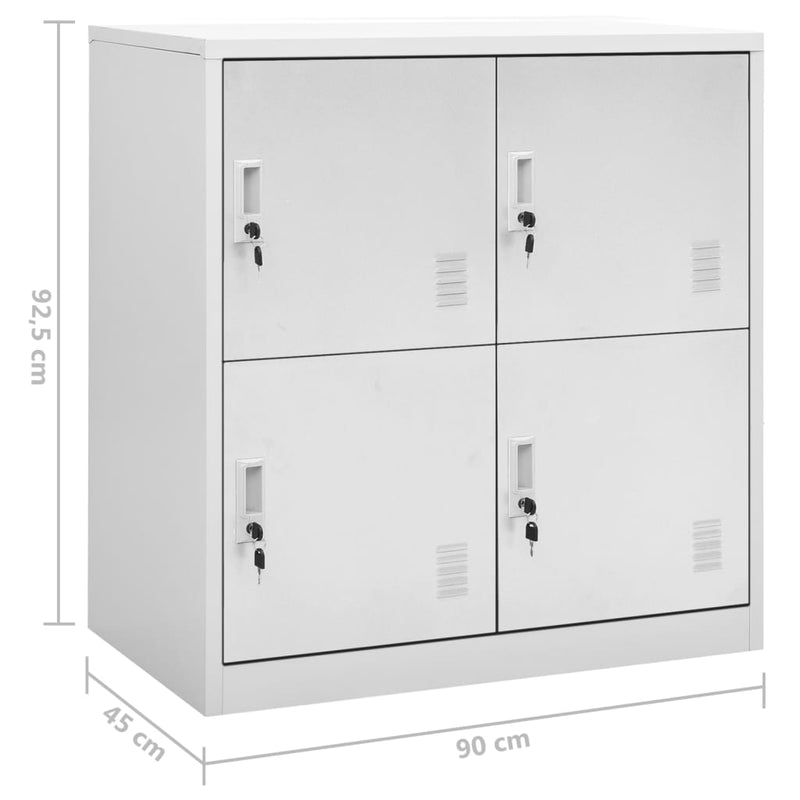 Locker Cabinet Light Gray 35.4"x17.7"x36.4" Steel