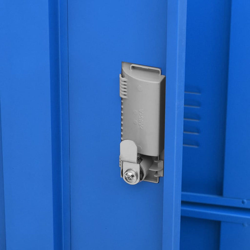 Locker Cabinet Light Gray and Blue 35.4"x17.7"x36.4" Steel