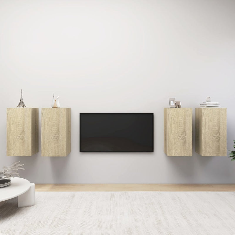 TV Cabinets 4 pcs Sonoma Oak 12"x11.8"x24" Chipboard