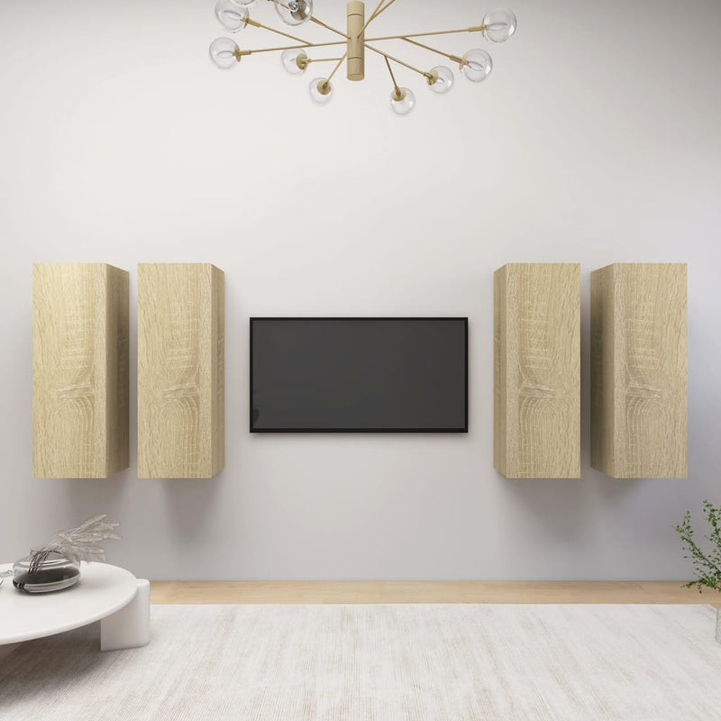 TV Cabinets 4 pcs Sonoma Oak 12"x11.8"x35.4" Chipboard
