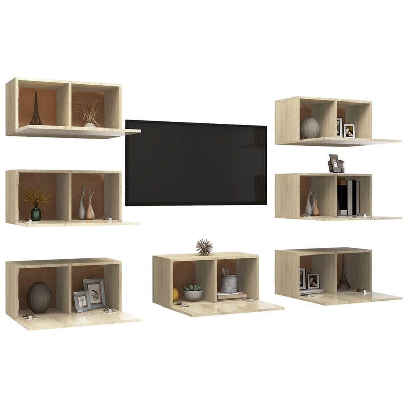 TV Cabinets 7 pcs Sonoma Oak 12"x11.8"x23.6" Chipboard