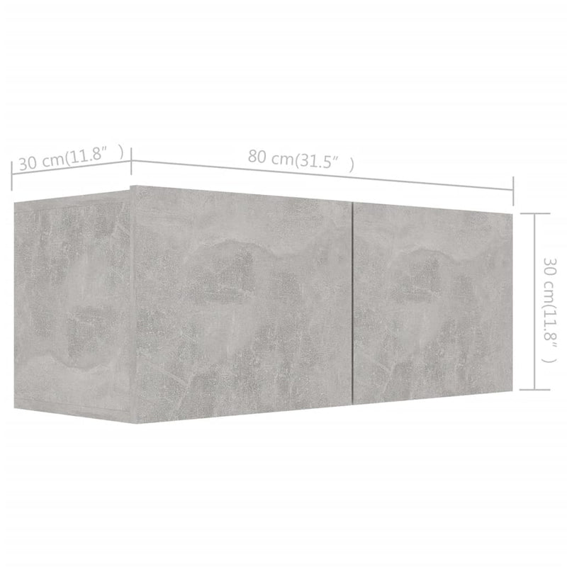 4 Piece TV Cabinet Set Concrete Gray Chipboard