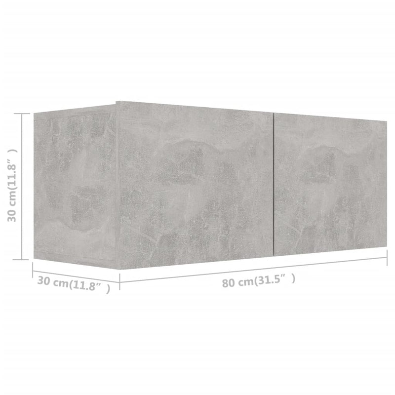 2 Piece TV Cabinet Set Concrete Gray Chipboard