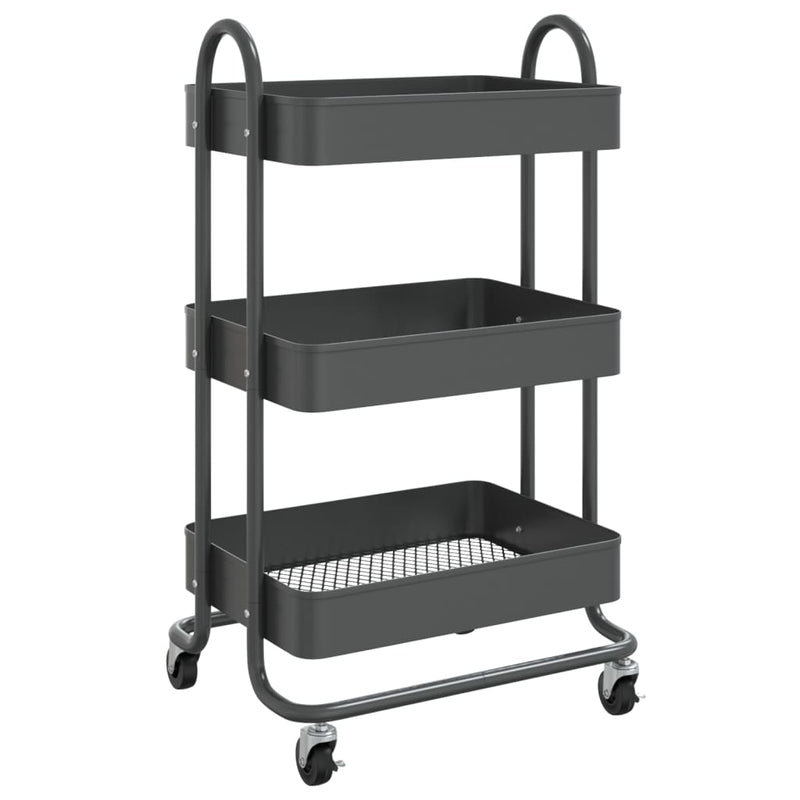 3-Tier Trolley Anthracite 16.9"x13.4"x31.1" Steel