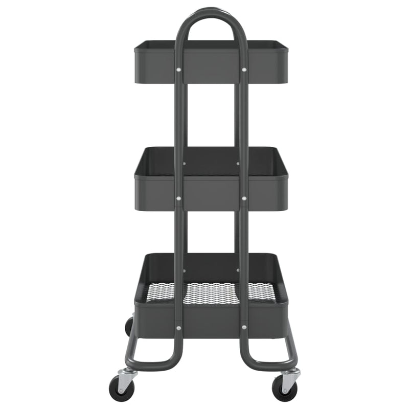 3-Tier Trolley Anthracite 16.9"x13.4"x31.1" Steel