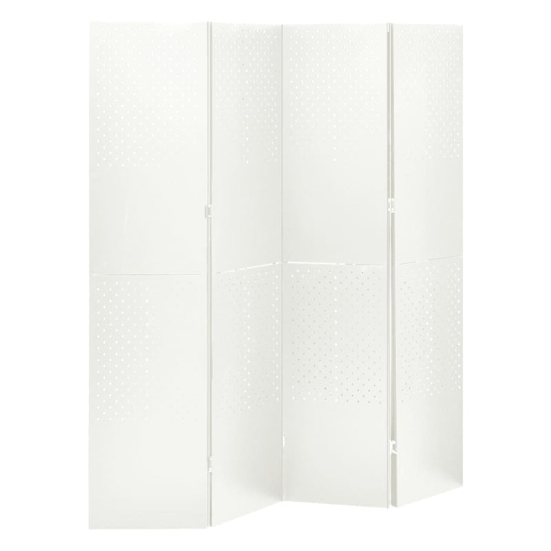 4-Panel Room Divider White 63"x70.9" Steel
