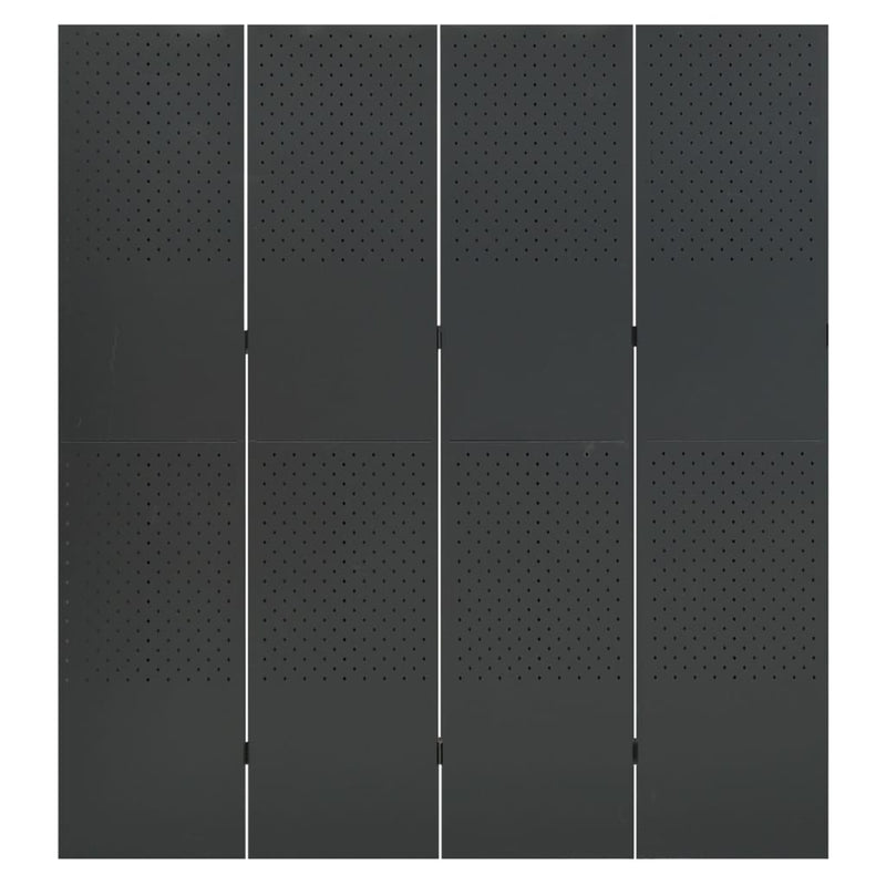 4-Panel Room Divider Anthracite 63"x70.9" Steel