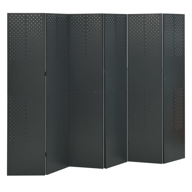 6-Panel Room Divider Anthracite 94.5"x70.9" Steel