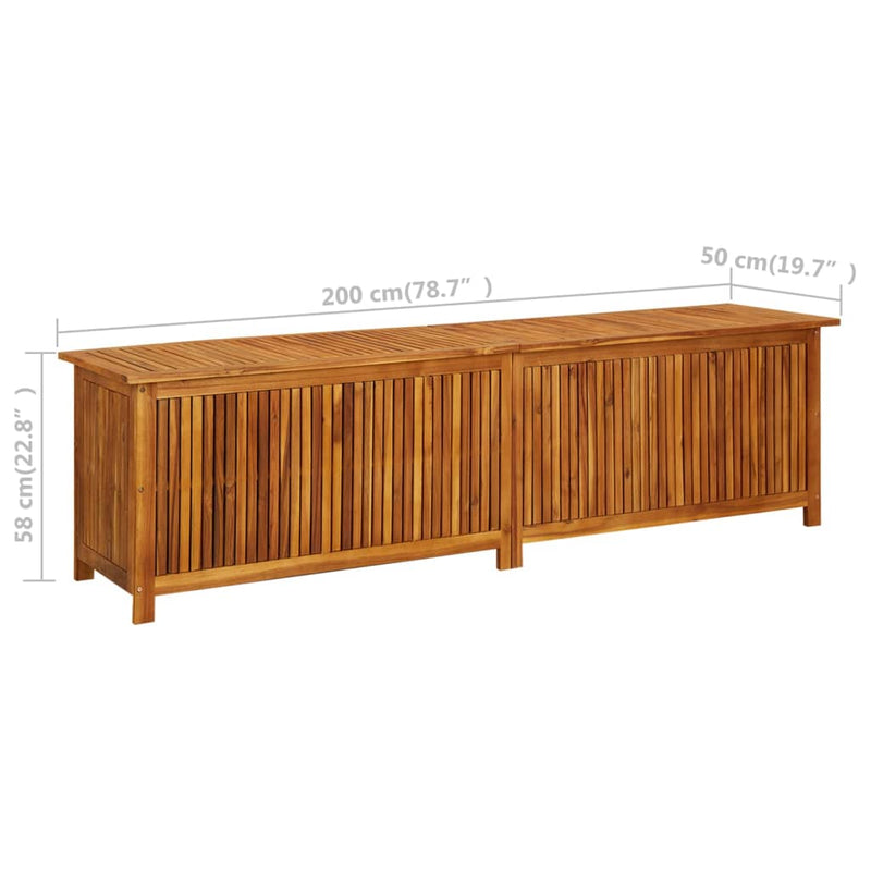 Patio Storage Box 78.7"x19.6"x22.8" Solid Acacia Wood