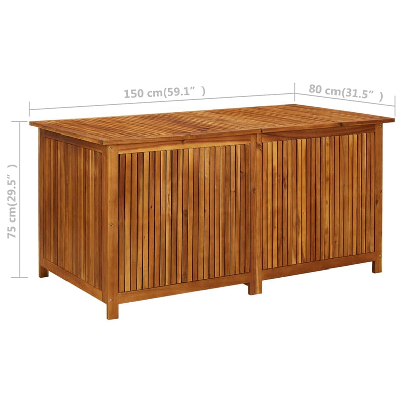 Patio Storage Box 59"x31.4"x29.5" Solid Acacia Wood