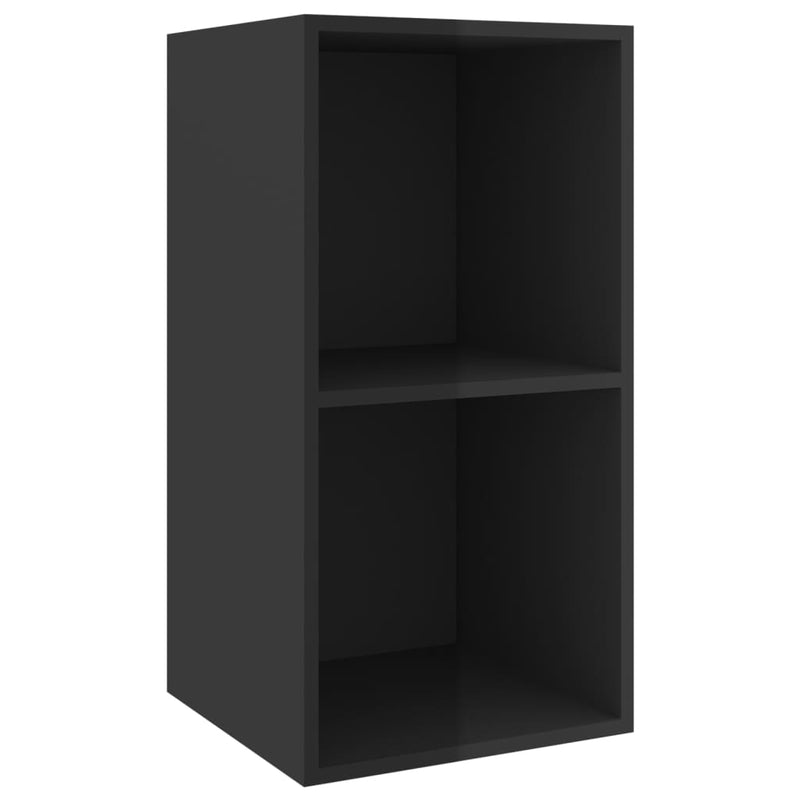 3 Piece TV Cabinet Set High Gloss Black Chipboard