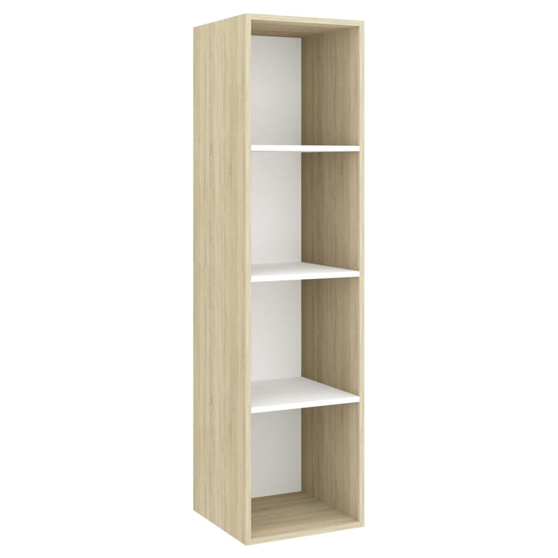 4 Piece TV Cabinet Set White and Sonoma Oak Chipboard
