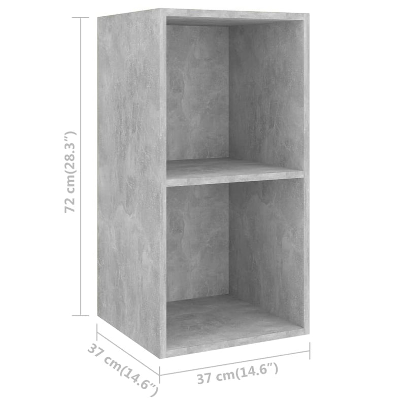 Wall-mounted TV Cabinets 2 pcs Concrete Gray Chipboard