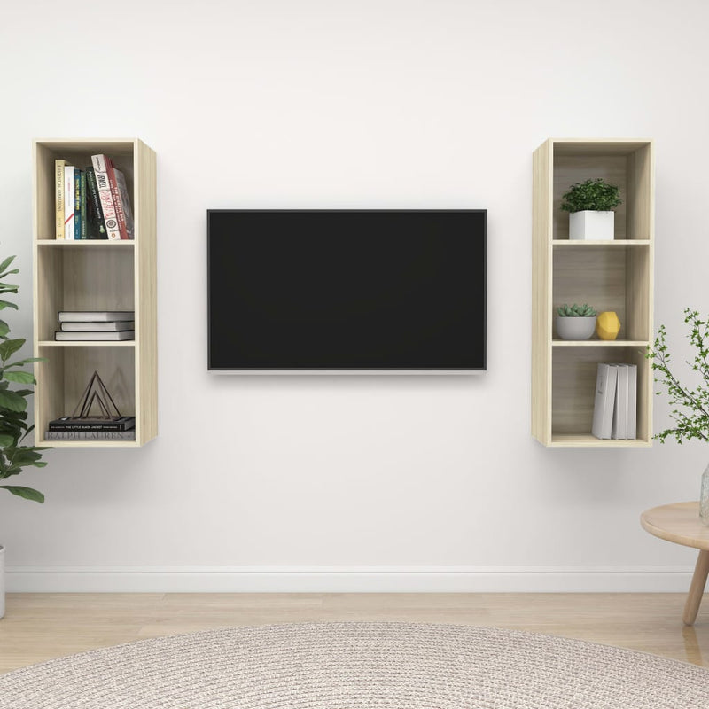 Wall-mounted TV Cabinets 2 pcs Sonoma Oak Chipboard