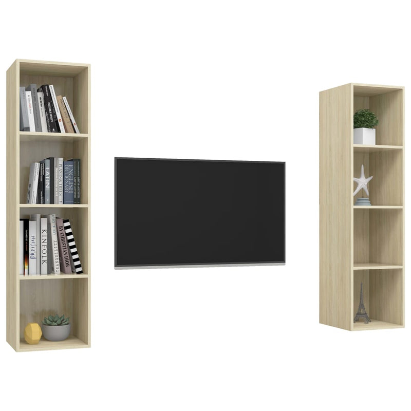 Wall-mounted TV Cabinets 2 pcs Sonoma Oak Chipboard