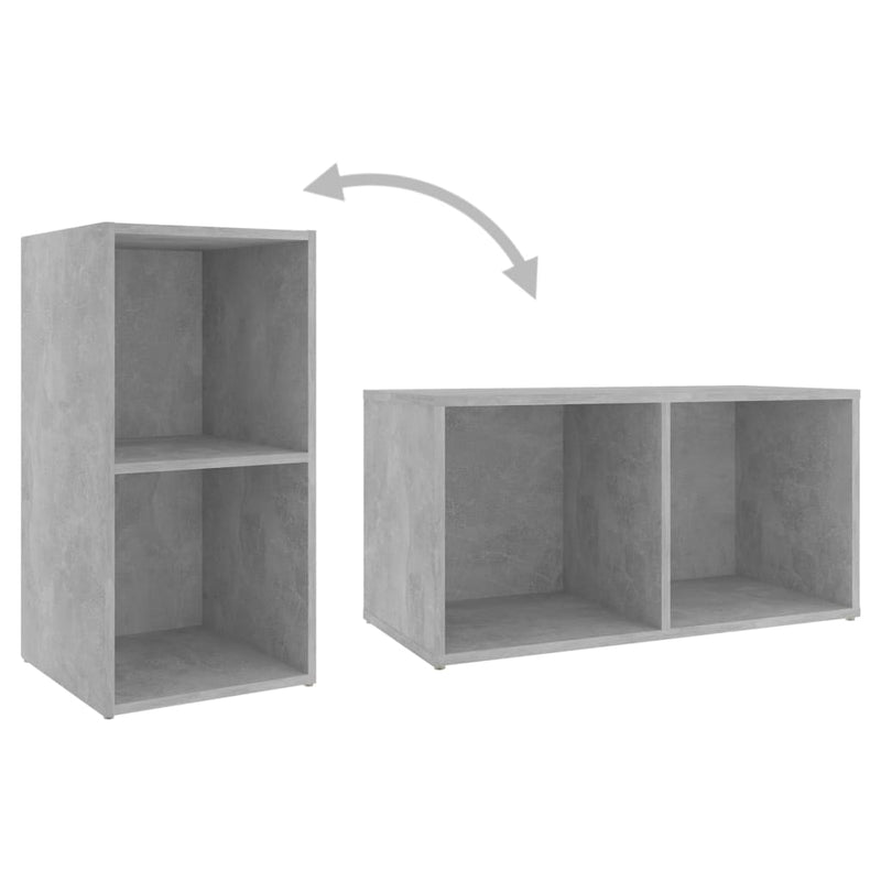 TV Cabinets 2 pcs Concrete Gray 28.3"x13.8"x14.4" Chipboard