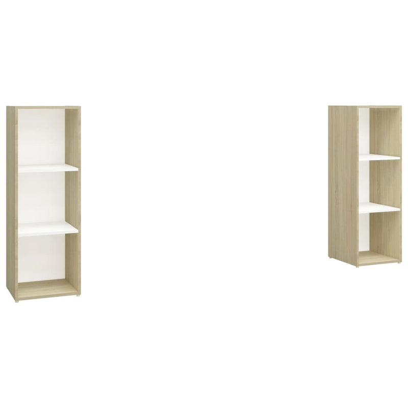 TV Cabinets 2 pcs White & Sonoma Oak 42.1"x13.8"x14.6" Chipboard