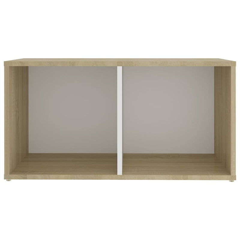 TV Cabinets 2 pcs White and Sonoma Oak 28.3"x13.8"x14.4" Chipboard