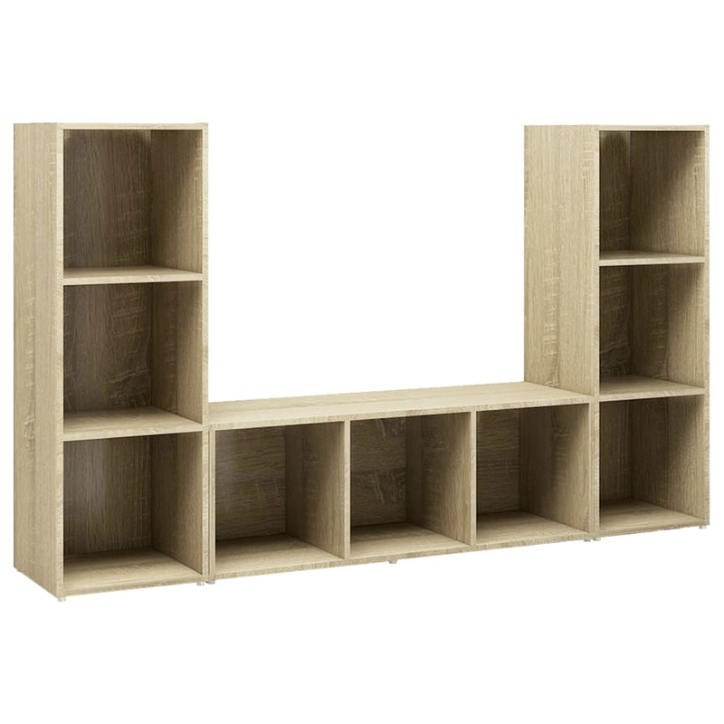 TV Cabinets 3 pcs Sonoma Oak 42.1"x14"x15" Chipboard