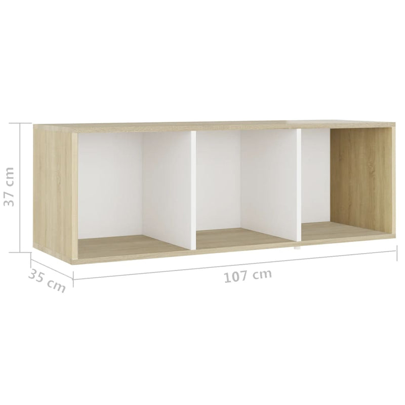 TV Cabinets 3 pcs White and Sonoma Oak 42.1"x13.8"x14.6" Chipboard